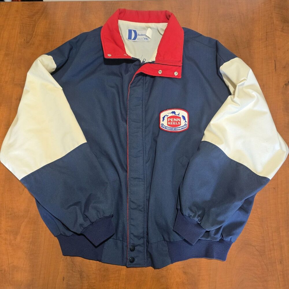 Dunbrooke Vintage 80s Penn Reels Branded Full Zip Snap Button Track Jacket 2XL